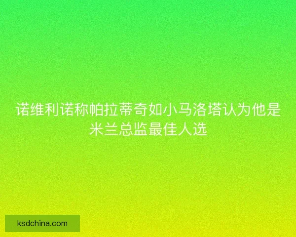 诺维利诺称帕拉蒂奇如小马洛塔认为他是米兰总监最佳人选