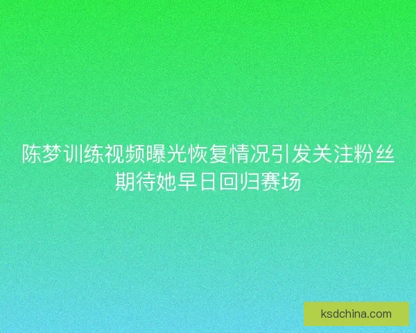 陈梦训练视频曝光恢复情况引发关注粉丝期待她早日回归赛场 陈梦训练视频曝光恢复情况引发关注粉丝期待她早日回归赛场