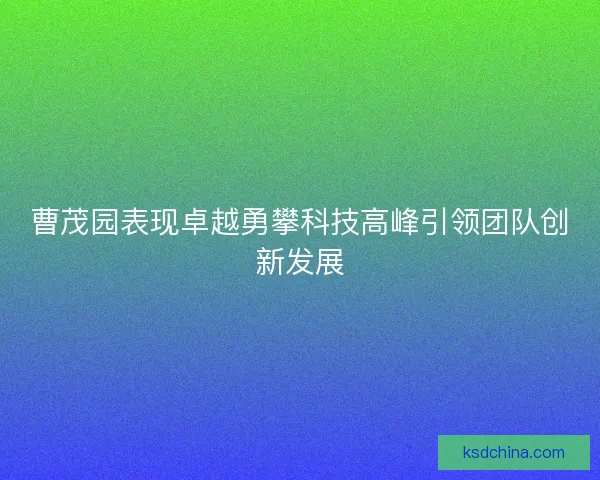 曹茂园表现卓越勇攀科技高峰引领团队创新发展 曹茂园表现卓越勇攀科技高峰引领团队创新发展